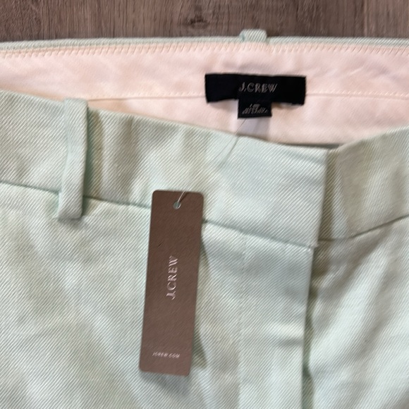 NWT J. Crew Mint Green Linen Cropped Pants Sz 16 - Picture 5 of 10